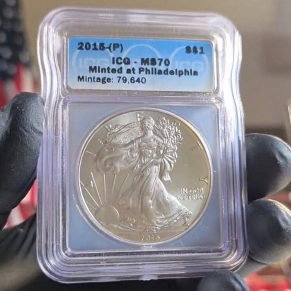 U.S. Mint American Silver Eagle 2015 ICG MS70 1 oz .999 Silver Coin